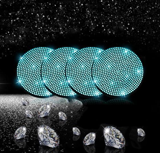 NBTEPEM 4 Pcs Glitter Car Cup Holder Coasters 2.75 Inch