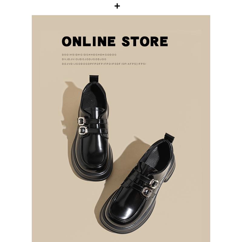 2025 Spring Women's Retro Thick-Soled Leather Mary Jane Loafers