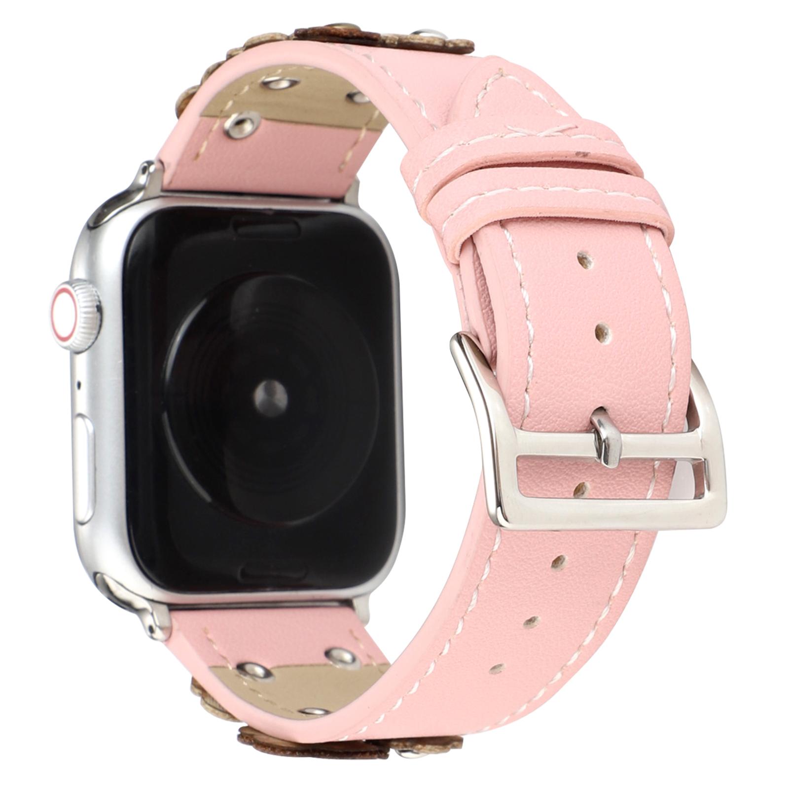

Watch Band For Apple Watch Series 11 10 42mm/9 8 7 41mm/SE3 SE2 SE 6 5 4 40mm/3 2 1 38mm Floral Leather Strap D