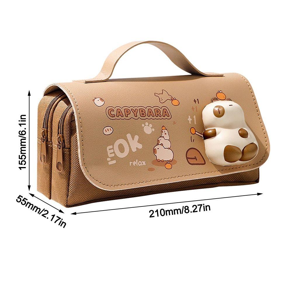Capybara Stationery Bag Large Capacity Pen Box Cute Decompression Pen Bag  Gift