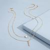 Double Layer Water Drop Rhinestone Necklace Two-piece Set Stacking Long Tassel Pendant Clavicle Chain Jewelry for Women