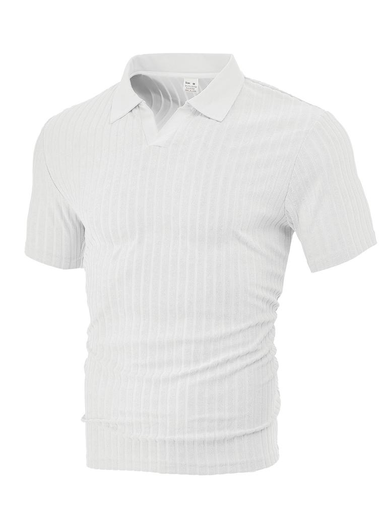 Europäische und amerikanische Herrenbekleidung Sommer TK neu lässiges atmungsaktives Frottee-Jacquard-Hemd mit Kragen, gestreift, kurzärmelig für Herren