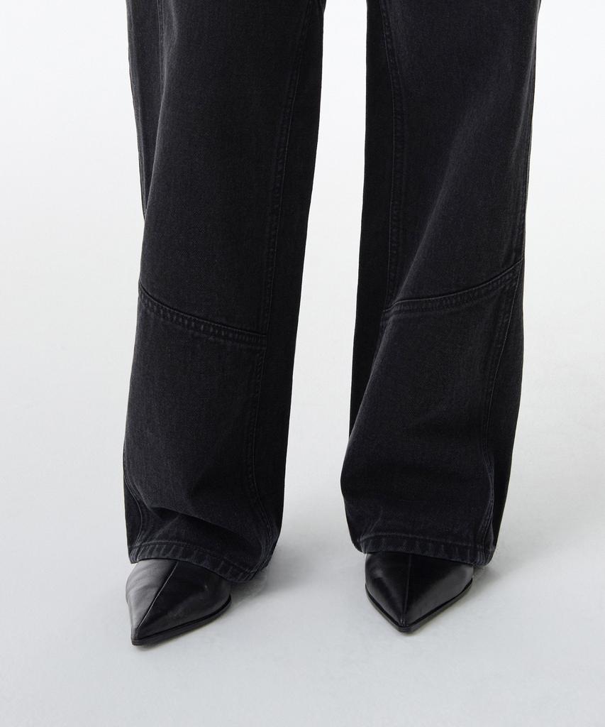 MUSINSA STANDARD WOMAN Women'S Divided Regular Fit Denim Pants [Washed Black]