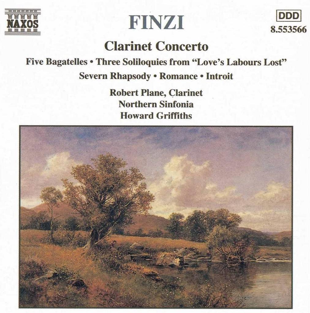 CD FINZI – ROBERT PLANE, NORTHERN SINF - Clarinet Concerto / Five Bagatelles 8553566 Naxos 1998 UK ObiClassical Used