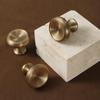 Antique Bronze Yellow Brass Cabinet Handle: Modern, Simple, Round Drawer Pull