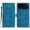 For iPhone 17 Pro Max Case Flower Design Leather Wallet Phone Cover with Wrist Strap
