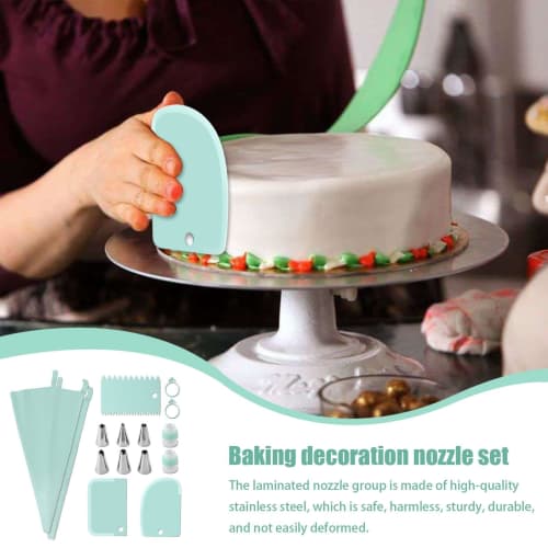 Gevrkjenp Reusable Pastry Bags, Cake Decorating Supplies, 15-Piece Icing and Piping Tip Set - Durable Cake Decorating Frosting Piping Kit for Decorati