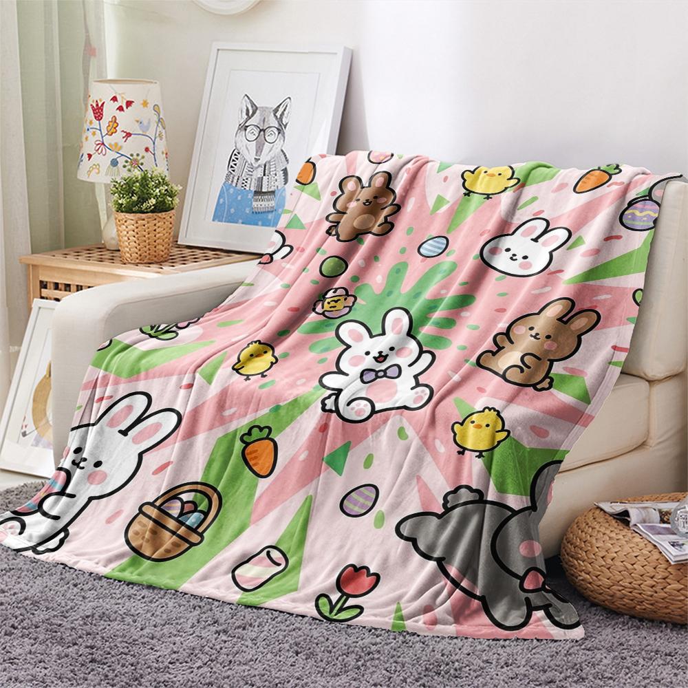 1 Stück Süße Cartoon-Print Flanelldecke, Hohe Qualität, Bequem für Alle Jahreszeiten, Heimdekoration, Wärme und Komfort, Perfekt für Weihnachtsgeschenke W47