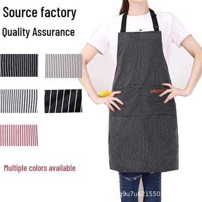 Cotton Linen Striped Halter Apron for Kitchen, Restaurant & Salon.