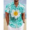 New Beach Men's Short Sleeved Music Print Polo Collar Button Shirt Outdoor Leisure Fashion Street Men's High Quality Top