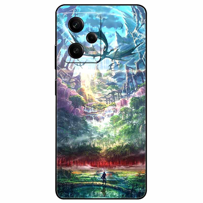 For Redmi Note 12 Pro 5G Case Note12 Covers TPU Black Silicone Starry Cover for Xiaomi Redmi Note 12 Pro+ 5G Plus Cartoon Soft