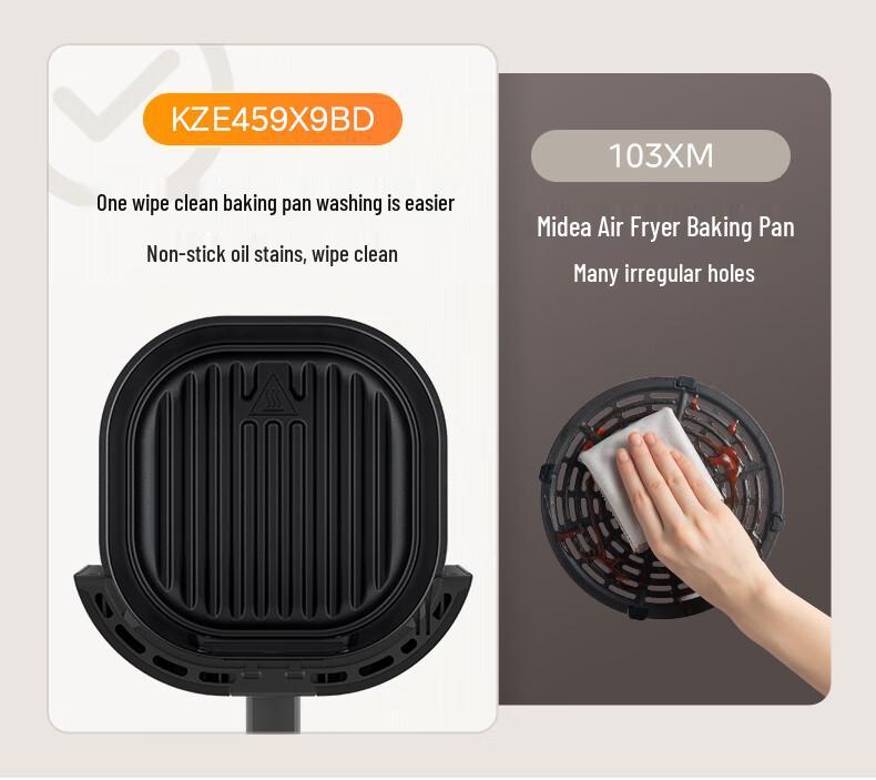 Midea KZE459X9BD Smart Air Fryer Oven - Large Capacity, No-Flip Electric Fryer All-in-One