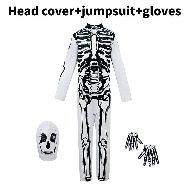 

Dinosaur Skeleton Halloween Cosplay Costume Kid Stage Costume Clothing Parties White Skeleton Kid,S