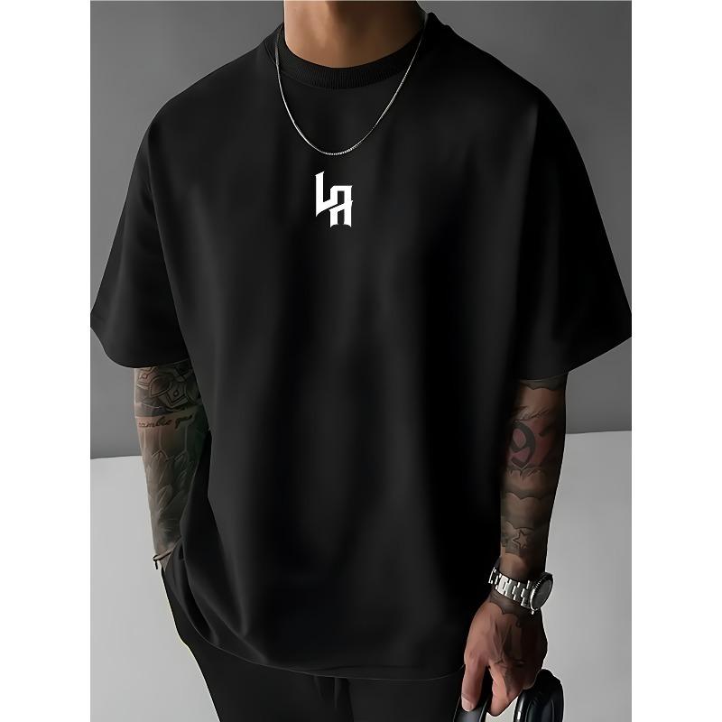 European sizes Y2K Men'S Fashion Print Street Casual Short-Sleeve T-Shirt,  Comfortable Round-Neck Top for Men Stylish Tee Tops