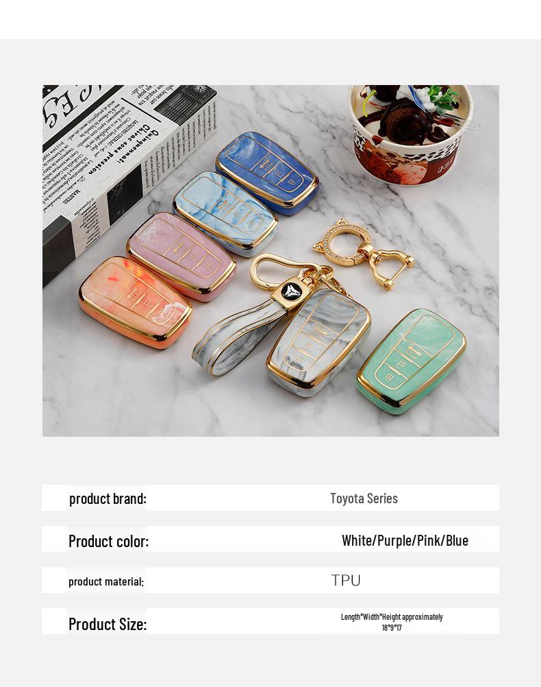 Chinese Style Key Case for Toyota Camry, Prado, Avalon, and Yize - Full Coverage Protective Cover