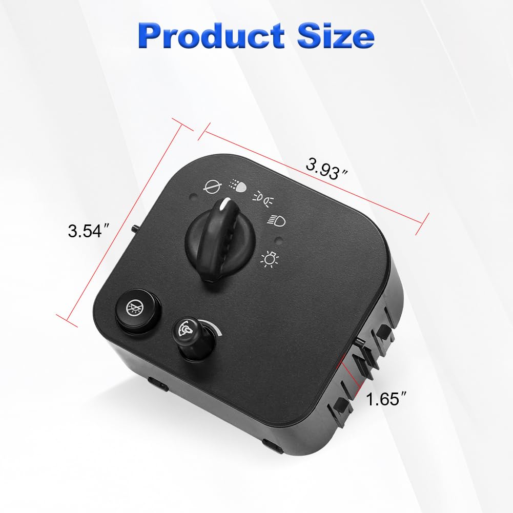 Headlight Lamp Dimmer Switch Compatible with Chevy Express GMC Savana 1500 2500 3500 Trailblazer Envoy Buick Rainier Oldsmobile Isuzu 2003-2009