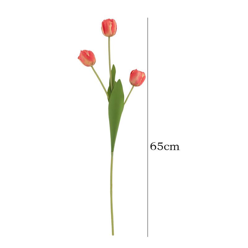 Simulation 3 Silk Tulips Home Living Room Dining Table Wedding Halloween Decoration Artificial Flowers Fake Flowers Fake Plants