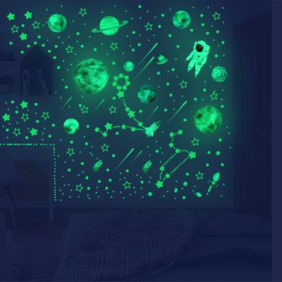 849 ks svítící samolepky na zeď Vesmírné hvězdy Měsíc kulaté tvary teček Samolepicí obtisky pro děti