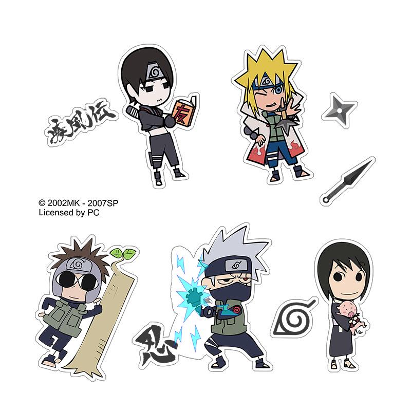 Naruto Akatsuki & Kakashi Waterproof Reusable Stickers - Genuine Merchandise