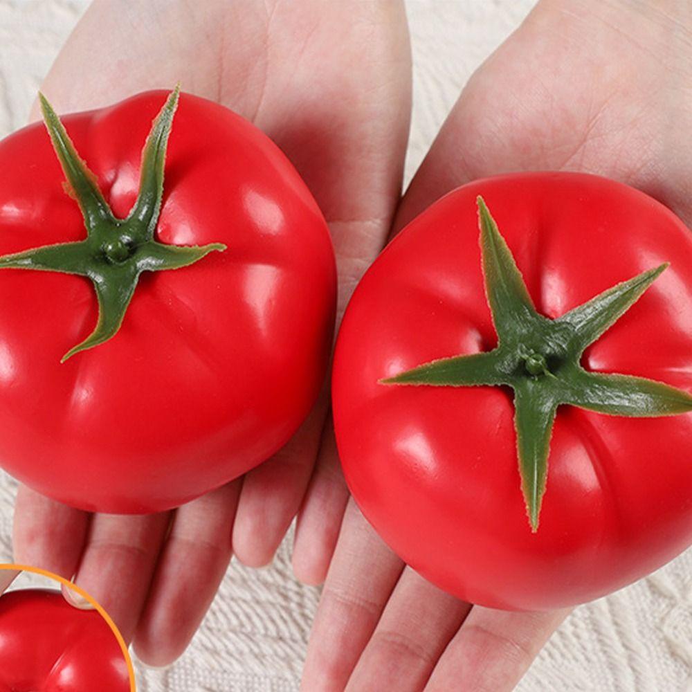 5pcs Mini Artificial Tomato Ornament Handicrafts Plastic Simulation Tomato Model Lifelike Fake Vegetables Props