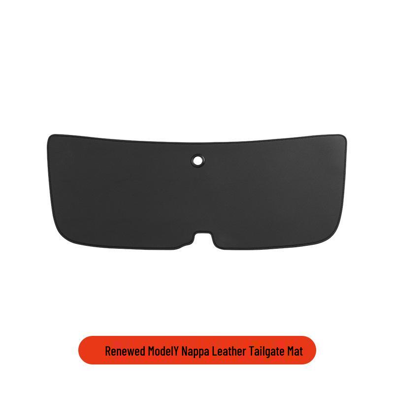 Tesla Model Y Refresh Trunk Tailgate Mat - Leather Sticker for Tailgate Protection and Interior Enhancement