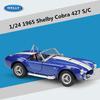 WELLY 1/24 1965 Shelby Cobra 427 S/C Alloy Classic Sports Car Model Diecasts Metal Retro Car Vehicles Model Simulation Kids Gift