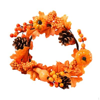 Herbstkranz mit Beeren Ahornblättern, Haustür Herbst Bauernhaus Kranz, für das Erntedankfest