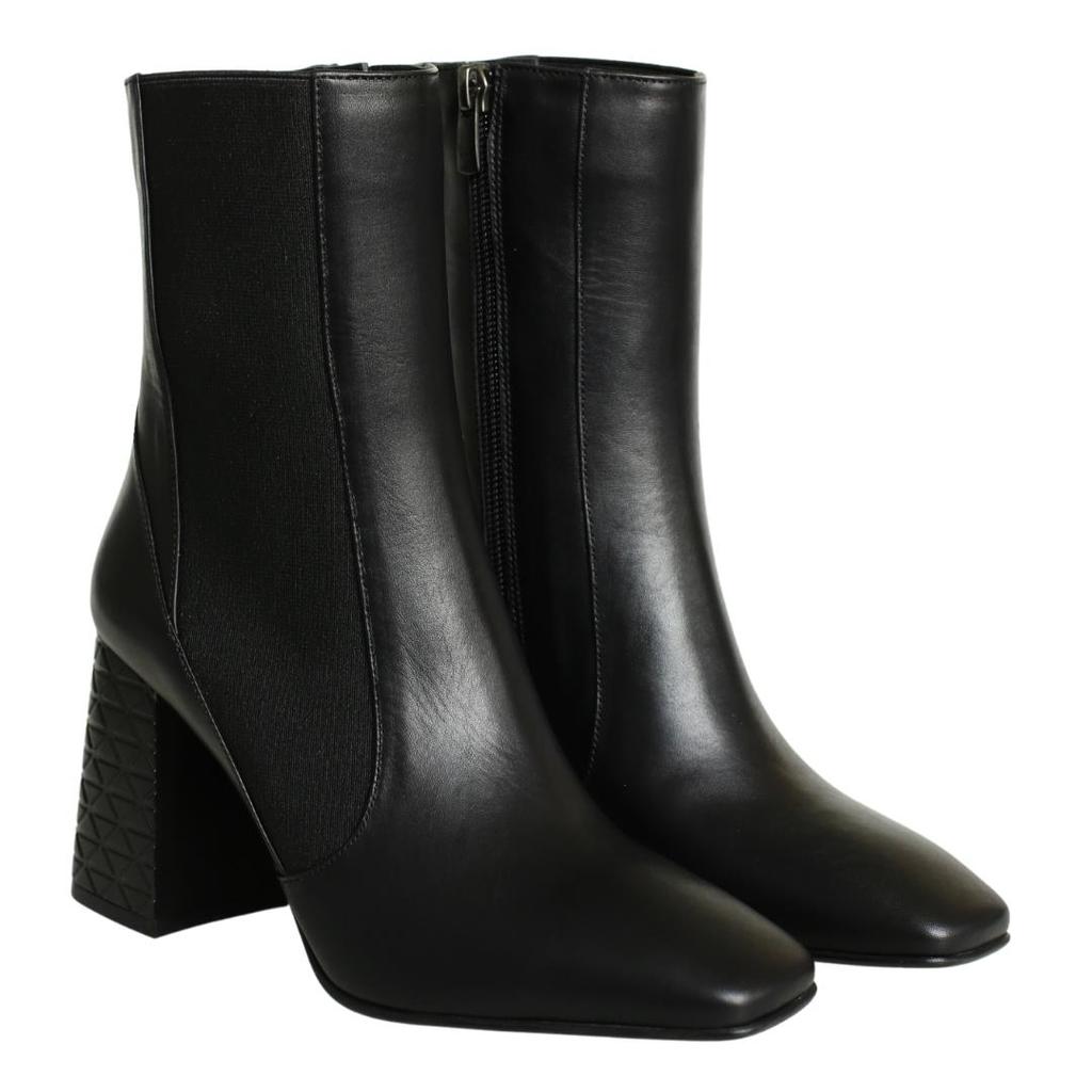 Damen Stiefel aus echtem Leder mit hohem Absatz