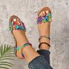 Fashion Lightweight 2025 New Summer Casual Sandals Open-toed Women Flats Women Sandals Elegant Floral Design Casual Comfortable Shoes