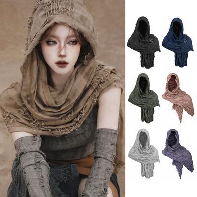 Modny Styl Średniowieczny Średniowieczny Płaszcz Z Wikingowską Broszą Styl Żebraczy Kaptur Szal Szalik Peleryna Cosplay
