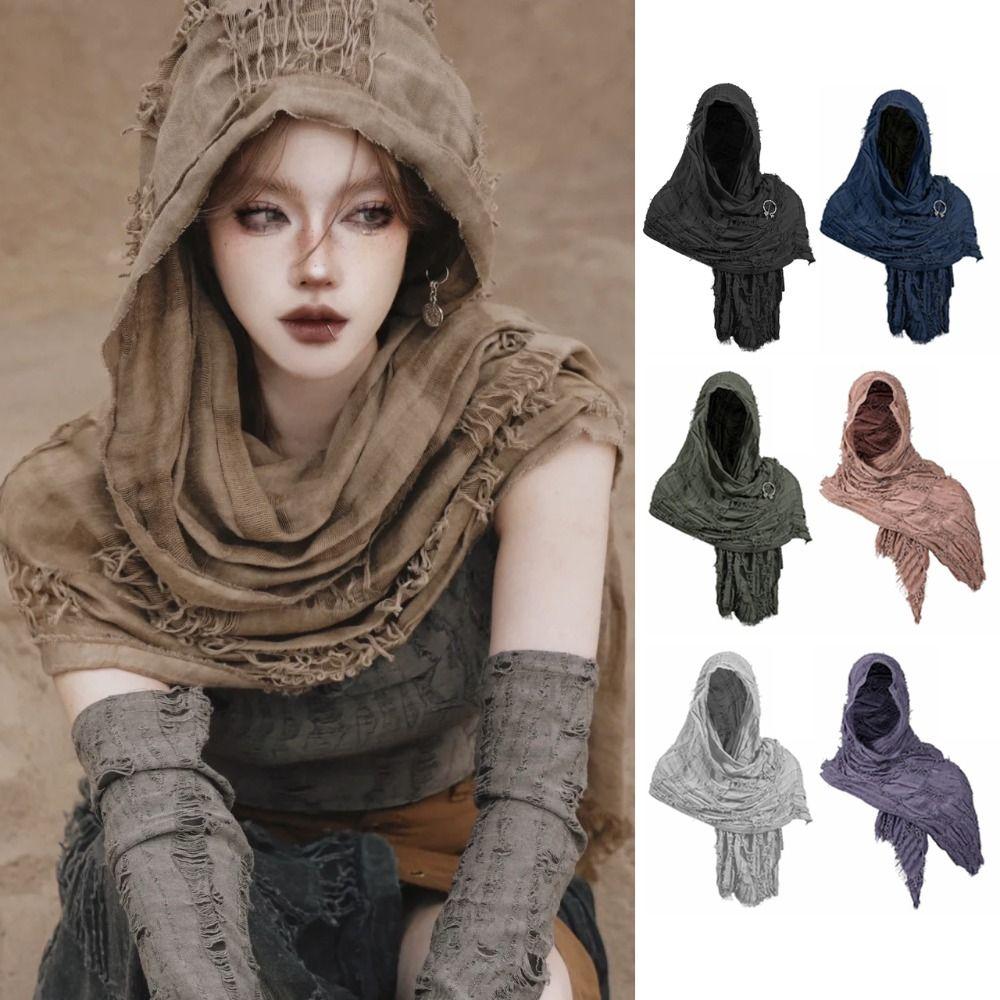 Popular Medieval Style Medieval Cloak With Viking Brooch Beggar Style Hooded Shawl Scarf Scarf Cape Pop Culture Events