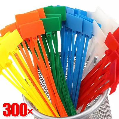 100/300pcs Nylon Cable Tie Plastic Markers Tag Cable Self-locking Zip Ties Wire Wraps Fixing Straps Loop Ties Cord Management
