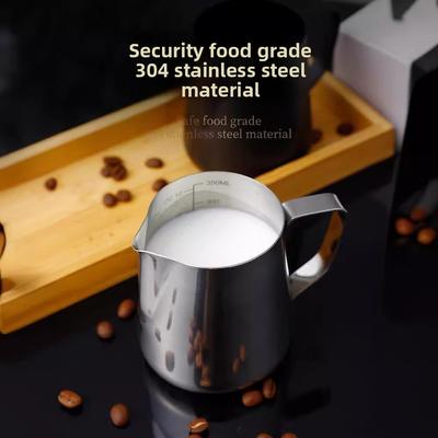 Kaffee Milchaufschäumkännchen Temperaturmessstreifen Edelstahl Genaue Skala Volumen Fortschrittliches Professionelles Aufschäumkännchen