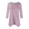 Women's Fashion Casual V-neck Striped Printed Seven-point Sleeve Shirt Belted Loose Comfortable Top