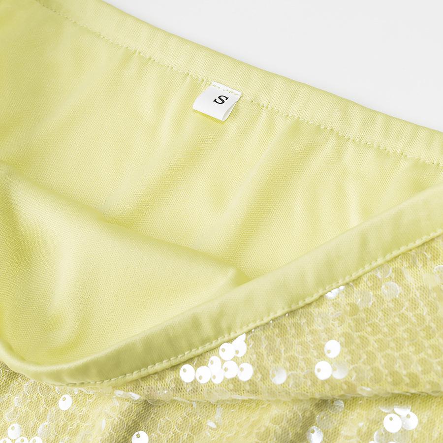 2025 Spring Women's European-American Fashion Sequin Waist-Slimming Mini Skirt