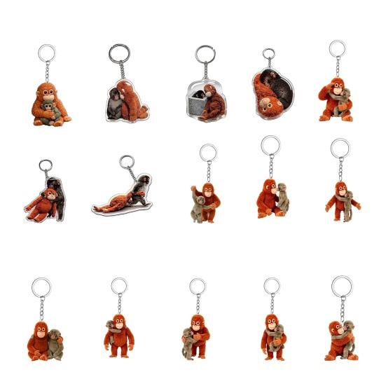 Keychain Pendant Protect Punch The Monkey Key Chain Bag Backpack Car Charm Small Keyring Mini Accessory