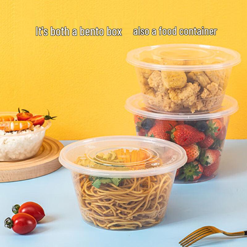 Clear Round Disposable Food Containers with Lids