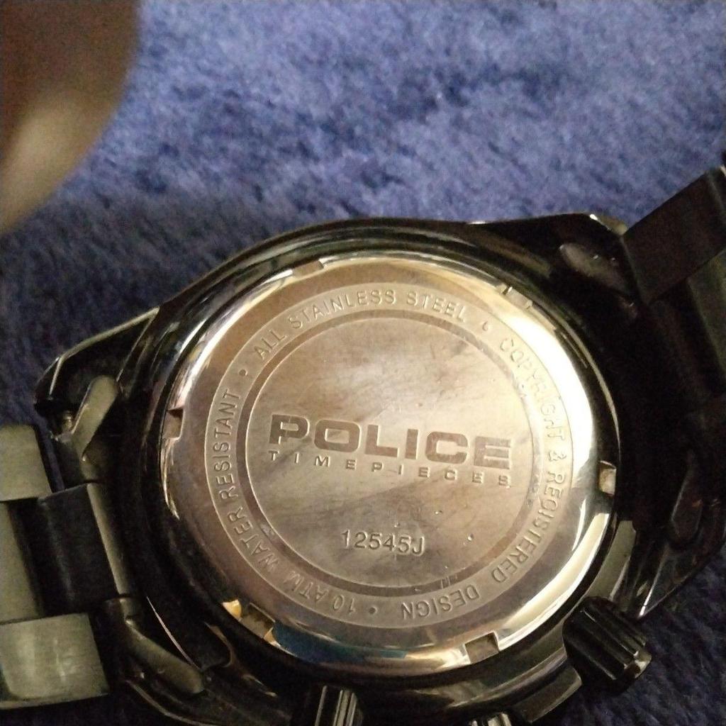 Used Reasonable item POLICE chronograph men's watch black 10ATM