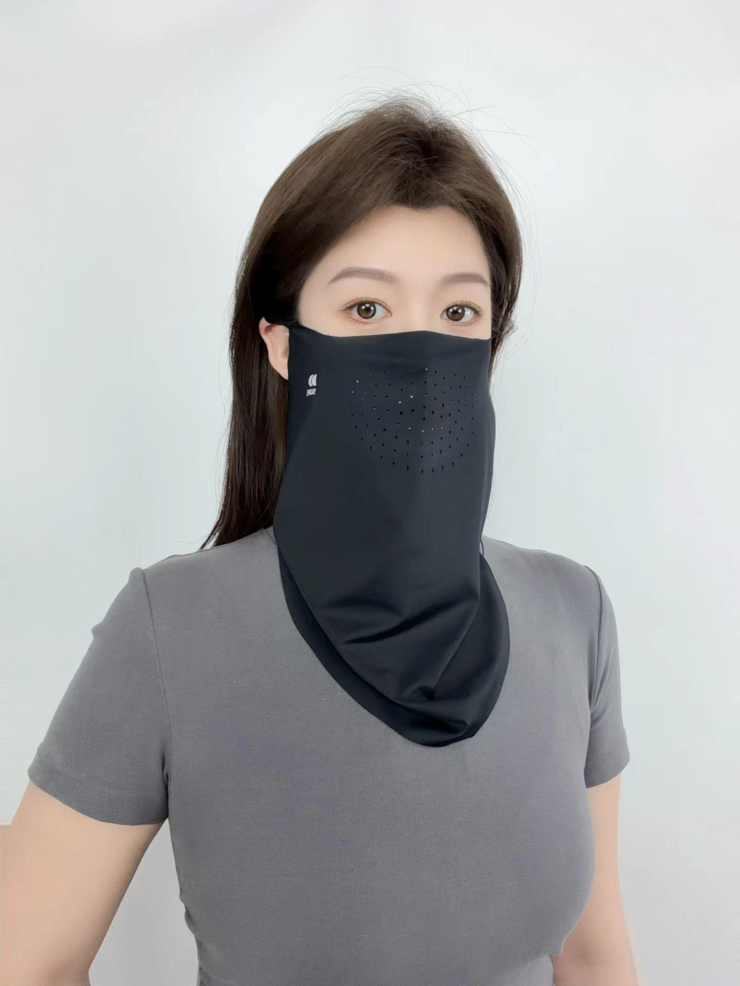 Ice Silk Sun Protection Face Mask UV Protection Full Face Neck Gaiter Cycling Driving Mask For Men Women one size
