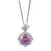 Rose Petal Necklace: S925 Silver 10mm Purple Pendant, Elegant Fashion for Women