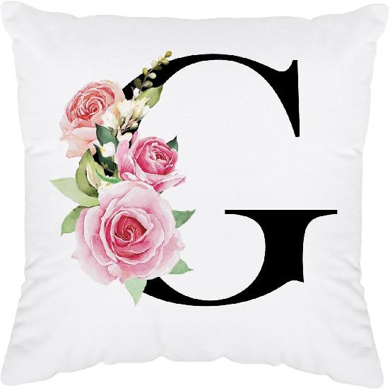 Initial Pillow Covers 18x18 - Monogram L Pillow Cover, Initial Letter Throw Pillow Cover, Monogram Pillow Case L, Monogrammed Gifts for Women, L G