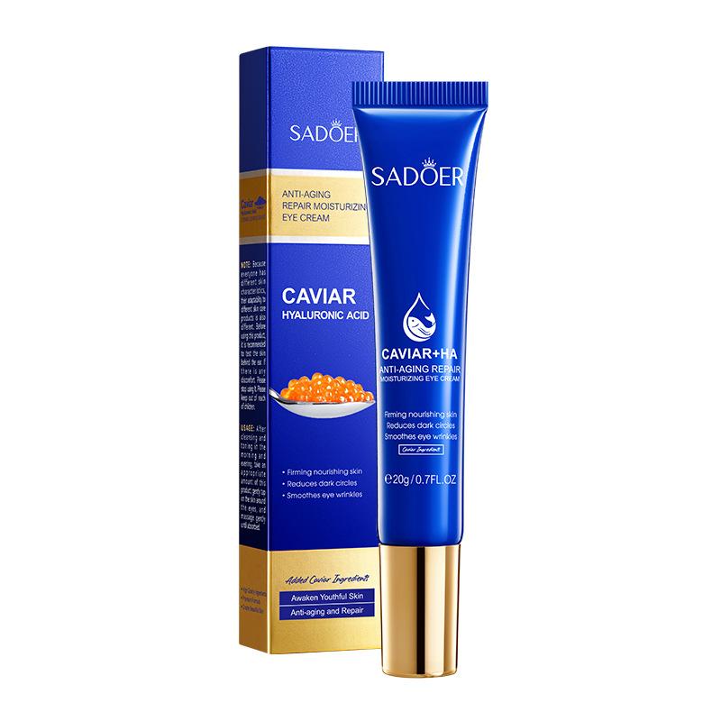 SADOER Caviar Hyaluronic Acid Eye Cream Anti Dark Circles Removal Eyes Bags Firming Moisturizing Beauty Eyes Skin Care Products