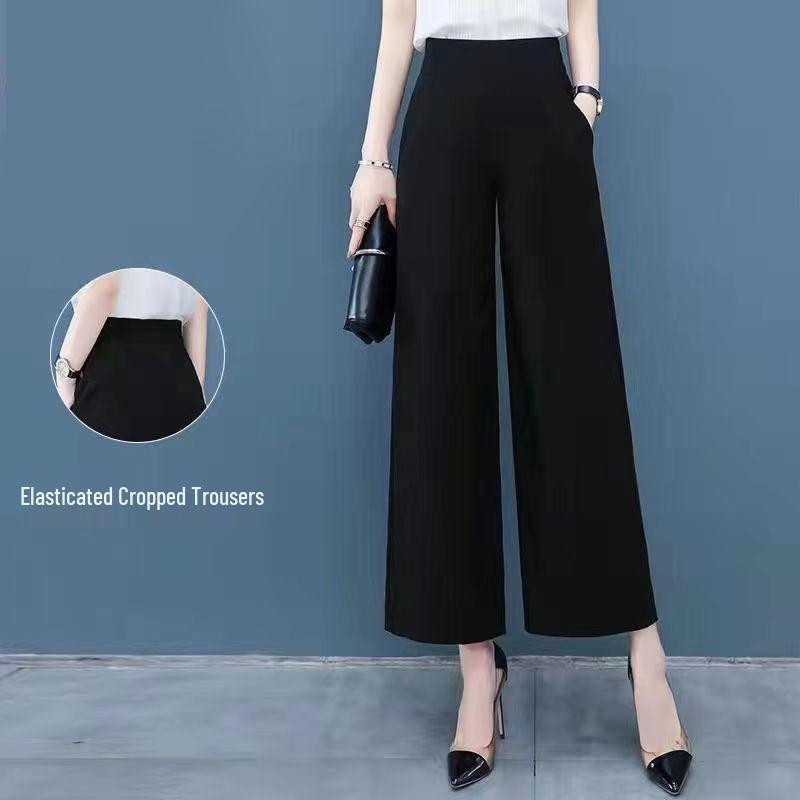Women s High-Waist Loose Drape Slim Wide-Leg Pants - Casual Summer Style S/26 (80-95 lbs)