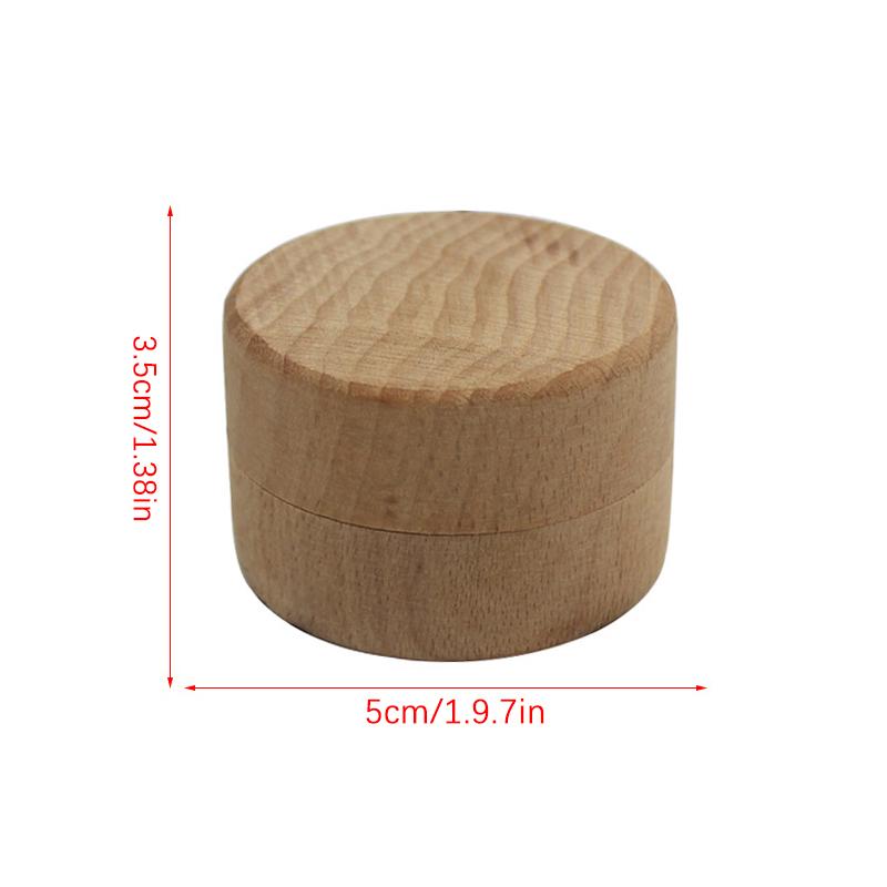 1Pcs Small Round Wooden Storage Box Handmade Jewelry Organizer Soap Crafts Case Vintage Decorative Craft Jewelry Box