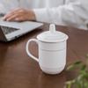 Jingdezhen Ceramic Office & Meeting Cups with Lids, 350ml (Set of 10)