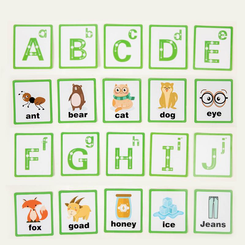 Frühes Lernen Alphabet Spurenspiel Kinder Pädagogisch Sand Schreiben und Zeichnen Brett Spielzeug Montessori Rechtschreibung Wort Holzspielzeug