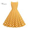 Vrouwenjurk Retro A-lijn Grote Swing Strak Hoge Taille Mouwloos Vierkante Hals Stippenprint Achterkant Rits Contrasterende Kleur 50s 60s Feest Bruiloft Prom Baljurk