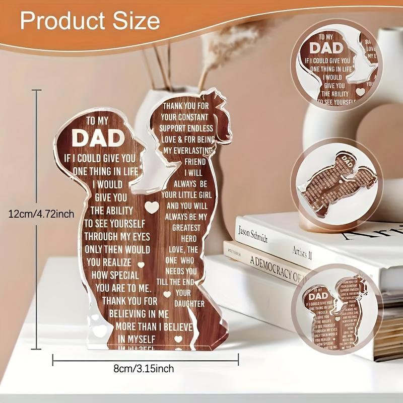 2D Flat Acrylic Is An Ideal Gift for New Dad Decoration, Indoor and Outdoor Decoration - No Need for Batteries/electricity, Free Day Decoration, S
