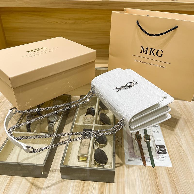 Hvauen Poplar Forest Leather Bag New Light Luxury Shoulder Chain Versatile Messenger Women's Bag