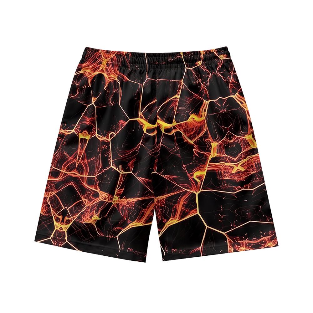 Pantaloncini Casual da Uomo con Elemento Fulmine Oscuro Naturale Europeo e Americano Pantaloni da Spiaggia